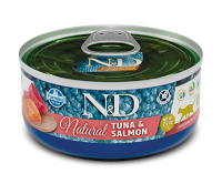 Farmina N&D Natural Cat (тунец, лосось), 70 г в зоомагазине Лепшы Сябар