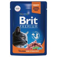Brit Premium Cat Pouches for Sterilised (лосось), 85 г в зоомагазине Лепшы Сябар