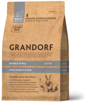 Grandorf DOG Adult Medium & Maxi (кролик, индейка) в зоомагазине Лепшы Сябар