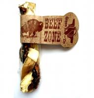 Green QZin Косичка из сыромятной говяжьей кожи и мяса в зоомагазине Лепшы Сябар