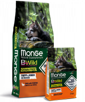 Monge Dog BWild Grain Free Puppy & Junior (утка, картофель) в зоомагазине Лепшы Сябар