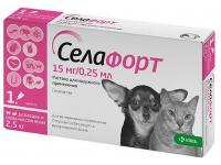 Капли Селафорт для кошек и собак до 2,5 кг, 1 пипетка