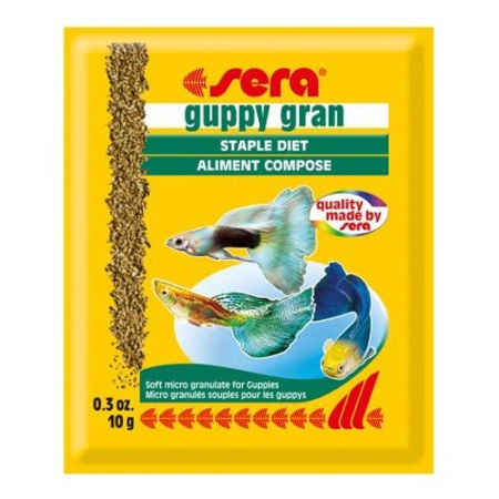Корм гранулы для гуппи "Guppy Gran", 10 г. в зоомагазине Лепшы Сябар