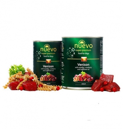 Nuevo Venison with pasta, cranberry and safflower oil dog (оленина, лапша, брусника, сафлоровое масло) в зоомагазине Лепшы Сябар