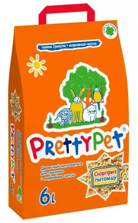 PrettyCat Наполнитель древесный для грызунов и птиц, 2 кг (6 л) в зоомагазине Лепшы Сябар