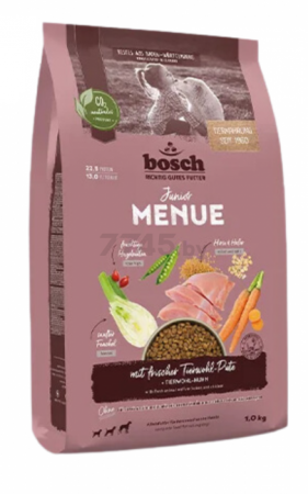 Bosch HPC Menue Junior (индейка, овес, пшено) в зоомагазине Лепшы Сябар