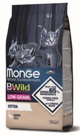 Monge Cat Bwild Low Grain Kitten (гусь) в зоомагазине Лепшы Сябар
