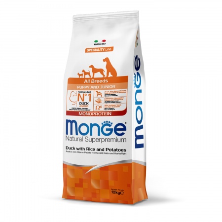 Monge Dog Speciality Monoprotein Puppy & Junior (утка, рис, картофель) в зоомагазине Лепшы Сябар