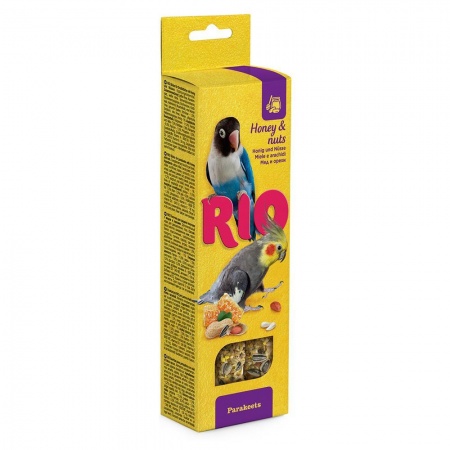Палочки Rio для средних попугаев с медом и орехами (2 штX75 г) в зоомагазине Лепшы Сябар