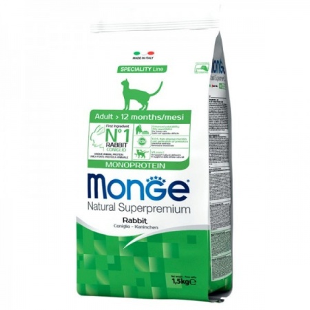 Monge Cat Speciality Line Monoprotein Adult (кролик) в зоомагазине Лепшы Сябар
